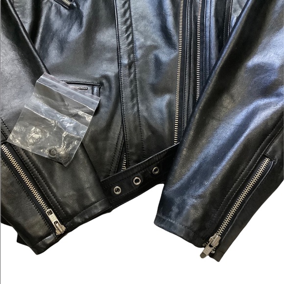 Harley Davidson Women’s Medium Moto Biker Leather Jacket w/ HD Pin - Picture 7 of 15